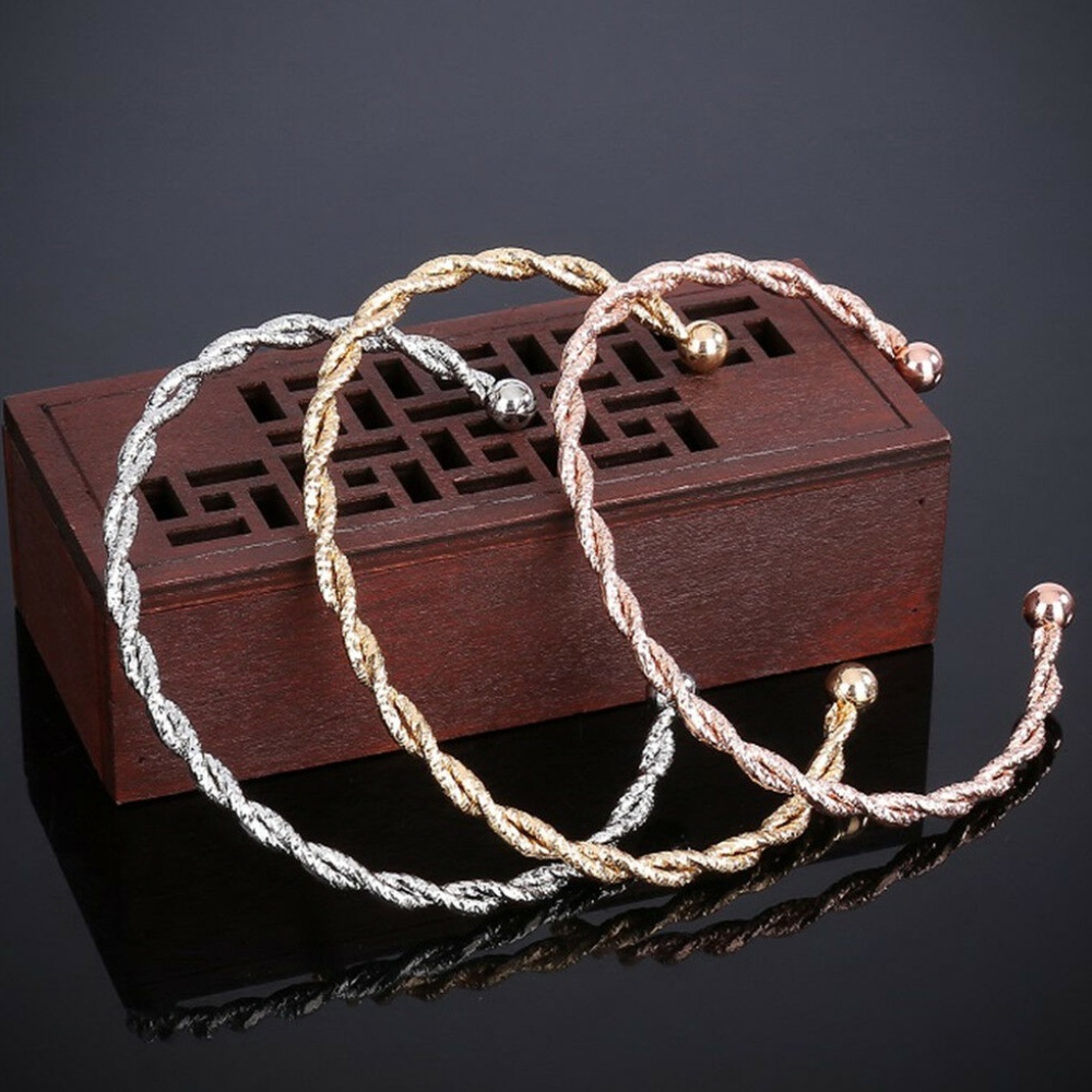 GF Twist Bracelet in Silver,Yellow Gold, Rose Gold